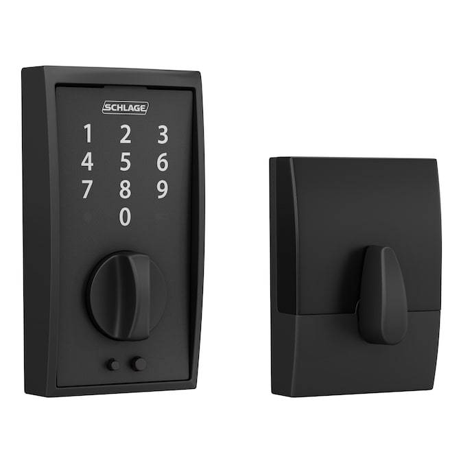 Schlage Touch Century Matte Black Electronic Deadbolt Touchscreen Keypad