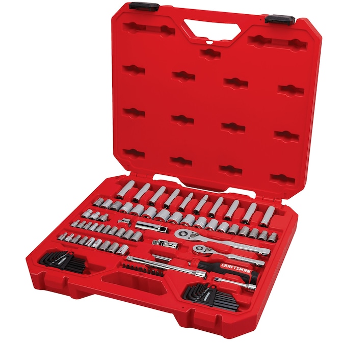 CRAFTSMAN 83-Piece Standard (SAE) and Metric Polished Chrome Mechanics Tool Set with Hard Case