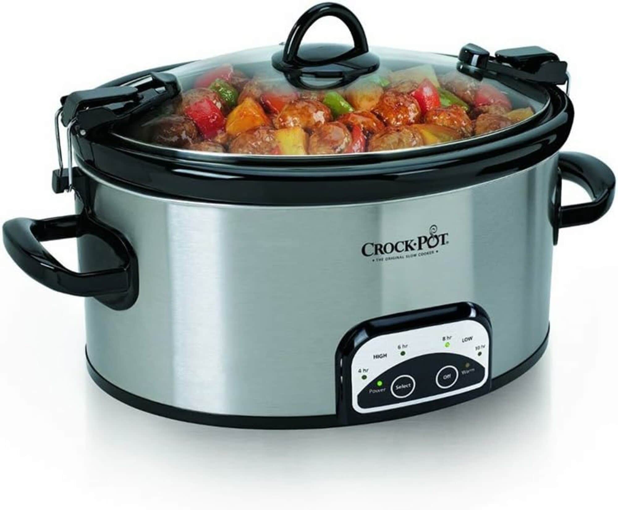 6-Quart Programmable Lockable Large Slow Cooker ( Stainless steel )