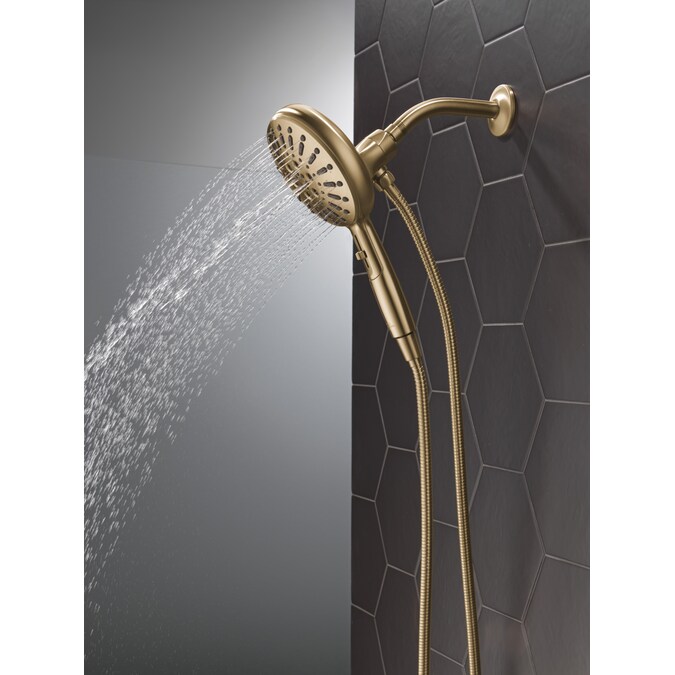 Delta SureDock Magnetic Lumicoat Champagne Bronze 6.19-in Round Handheld Shower Head 1.75-GPM (6.6-LPM) - Image 17