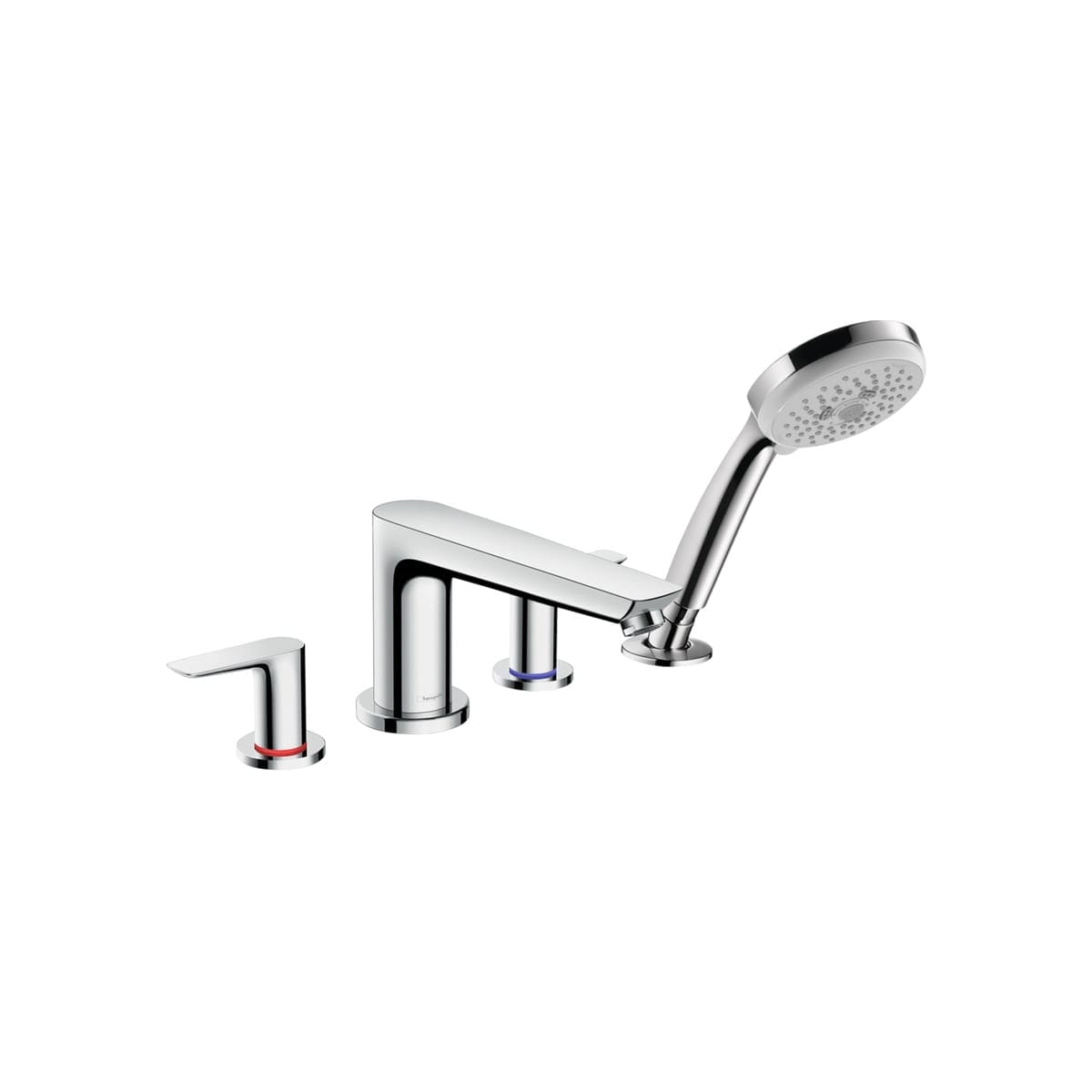 Talis E Chrome 2-handle Deck-mount Roman Low-arc Bathtub Faucet with Hand Shower