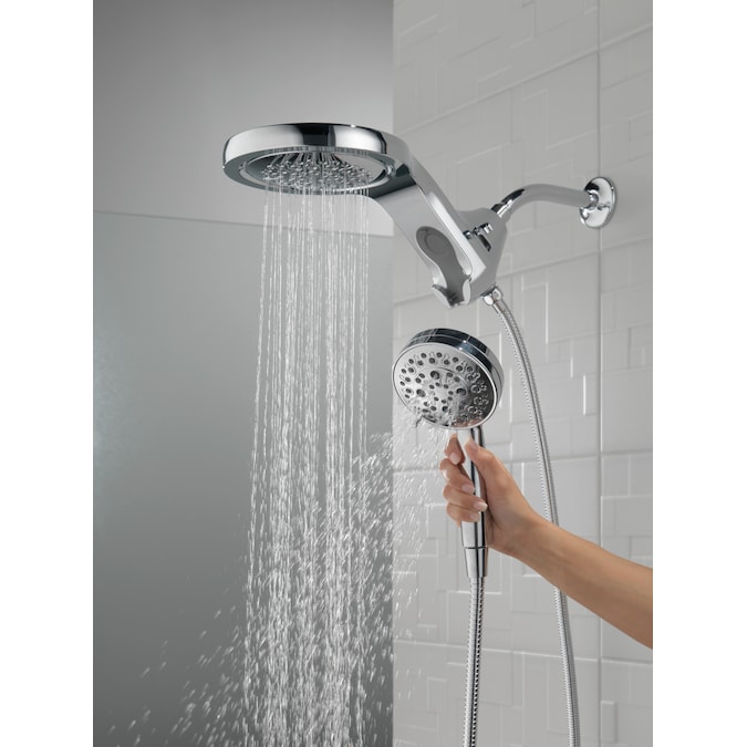 Delta HydroRain H2Okinetic Lumicoat Chrome 7.875-in Round Dual/Combo Rain Shower Head 1.75-GPM (6.6-LPM) - Image 18