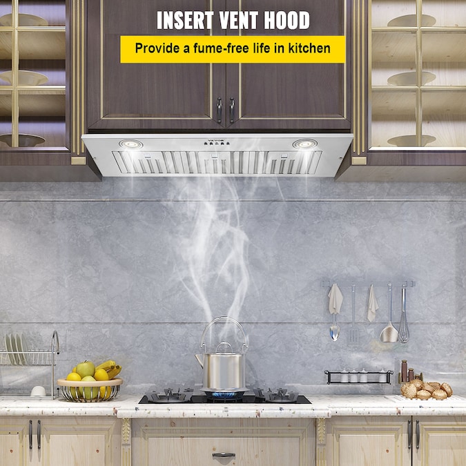 VEVOR Insert Range Hood 3-Speed 36-in 800-CFM Ducted 201 Stainless Steel Under Cabinet Range Hoods Undercabinet Mount with Charcoal Filter - Image 3