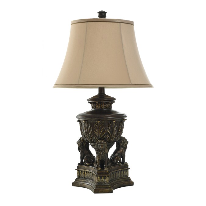 StyleCraft Home Collection 34-in Majestic Gold 3-way Table Lamp with Fabric Shade