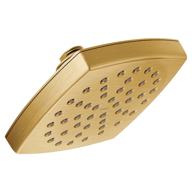 Moen Voss Brushed Gold 6-in Square Fixed Rain Shower Head 1.75-GPM (6.6-LPM)