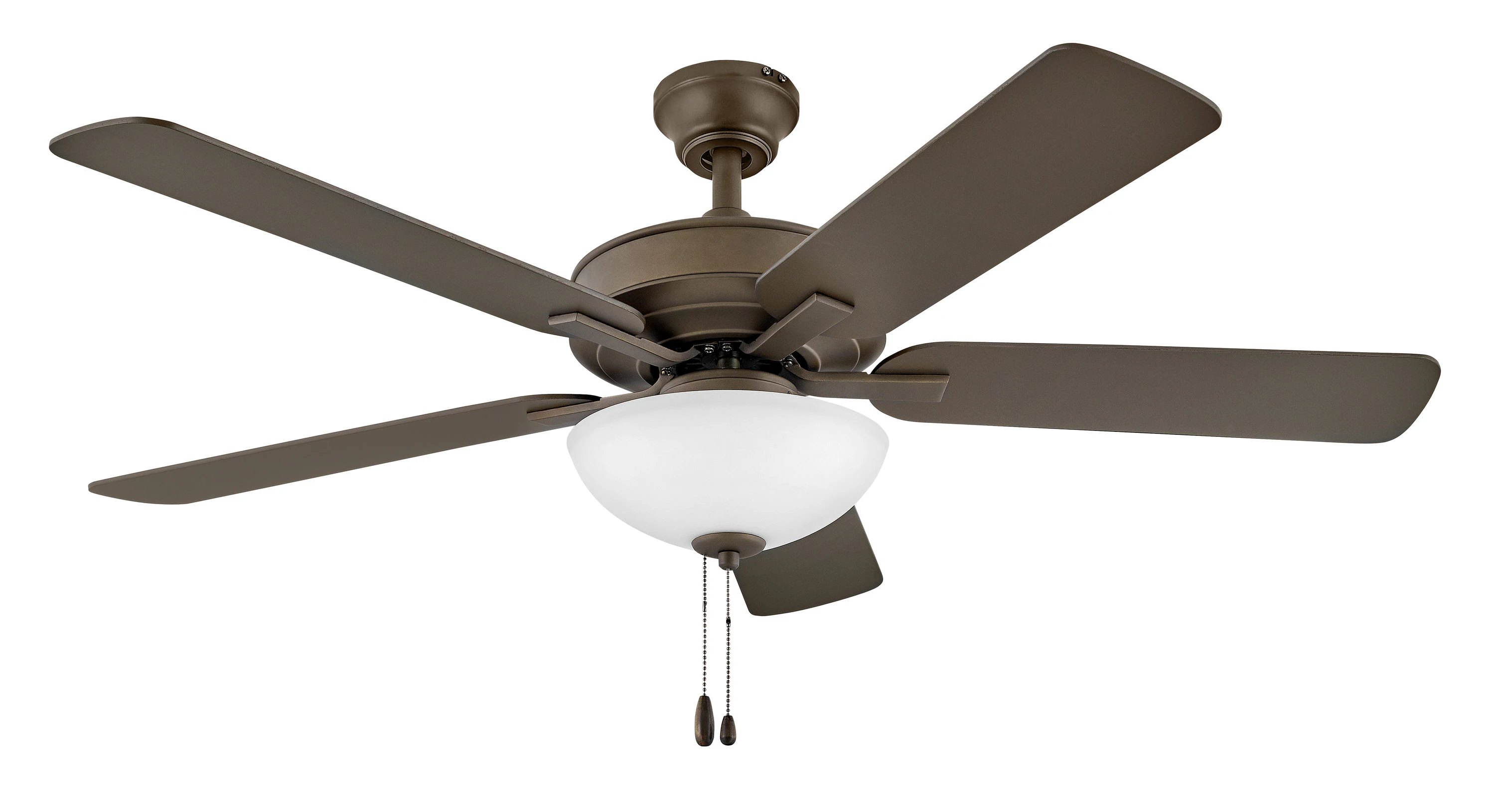 Metro Illuminated 52-in Smart Metallic Matte Bronze with Walnut Blades Ceiling Fan With Light ( 5 -Blade )