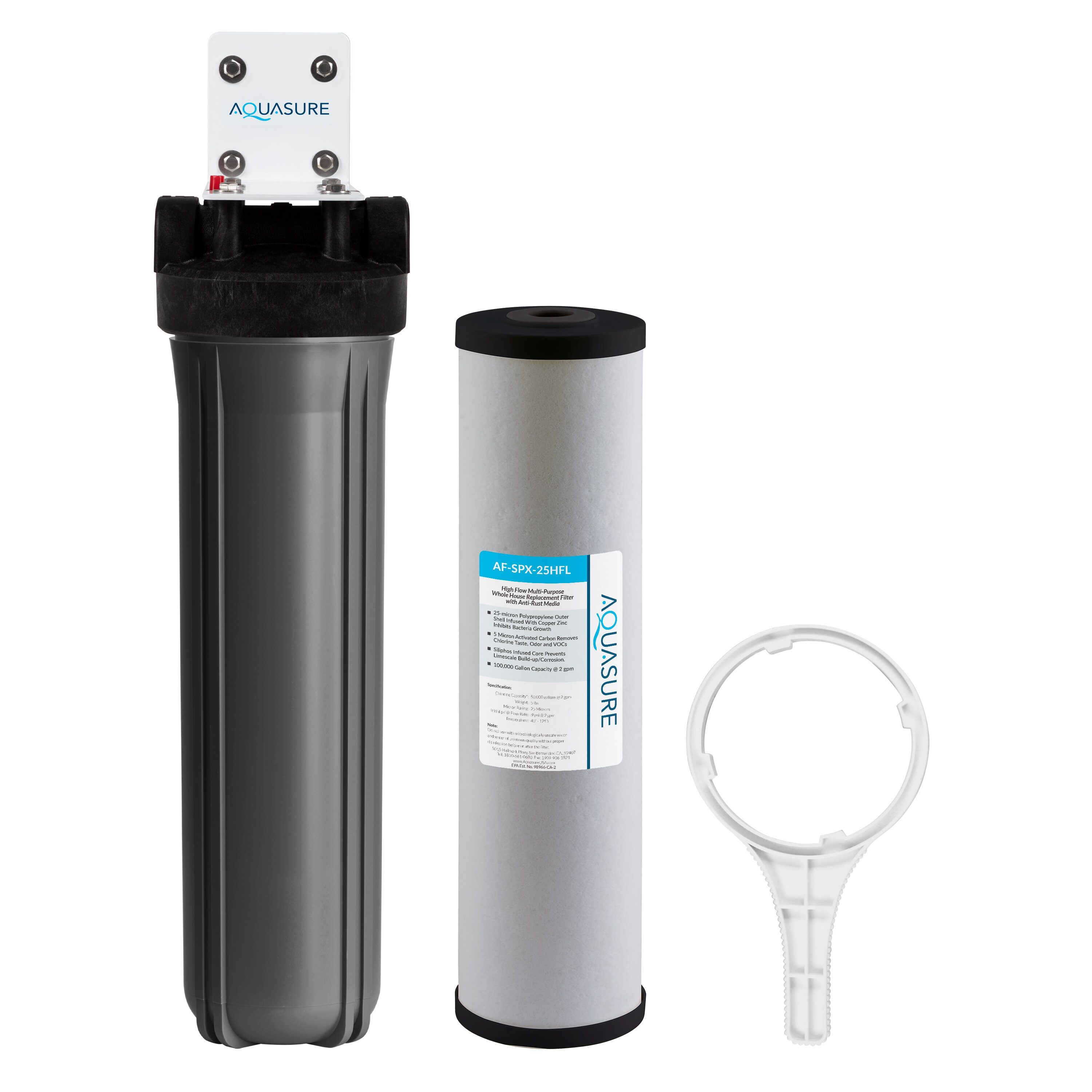 Fortitude V2 Siliphos Triple-stage 2-GPM Coconut shell carbon Soft water Whole House Water Filtration System
