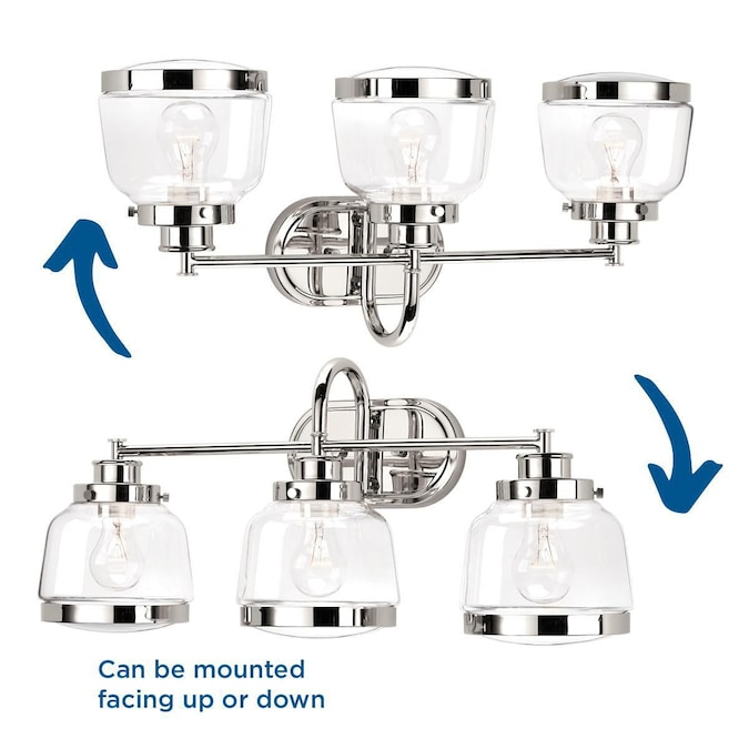 Progress Lighting Judson 26-in 3-Light Polished Nickel Farmhouse Vanity Light - Image 4