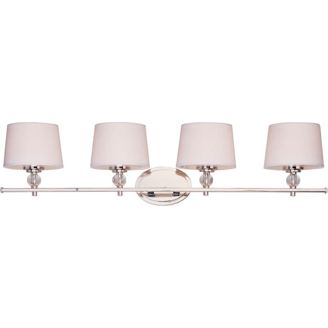 Maxim Lighting Rondo 36.25-in 4-Light Polished Nickel Transitional Vanity Light
