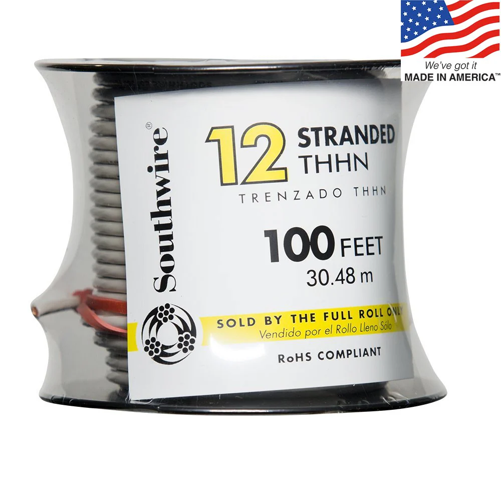 100-ft 12 -AWG White Stranded Copper THHN wire ( By-the-roll )