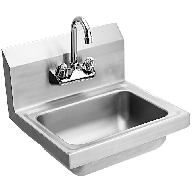 WELLFOR 15-in x 17-in 1-Basin Stainless Steel Wall Mount Utility Tub with Drain and Faucet - Image 8