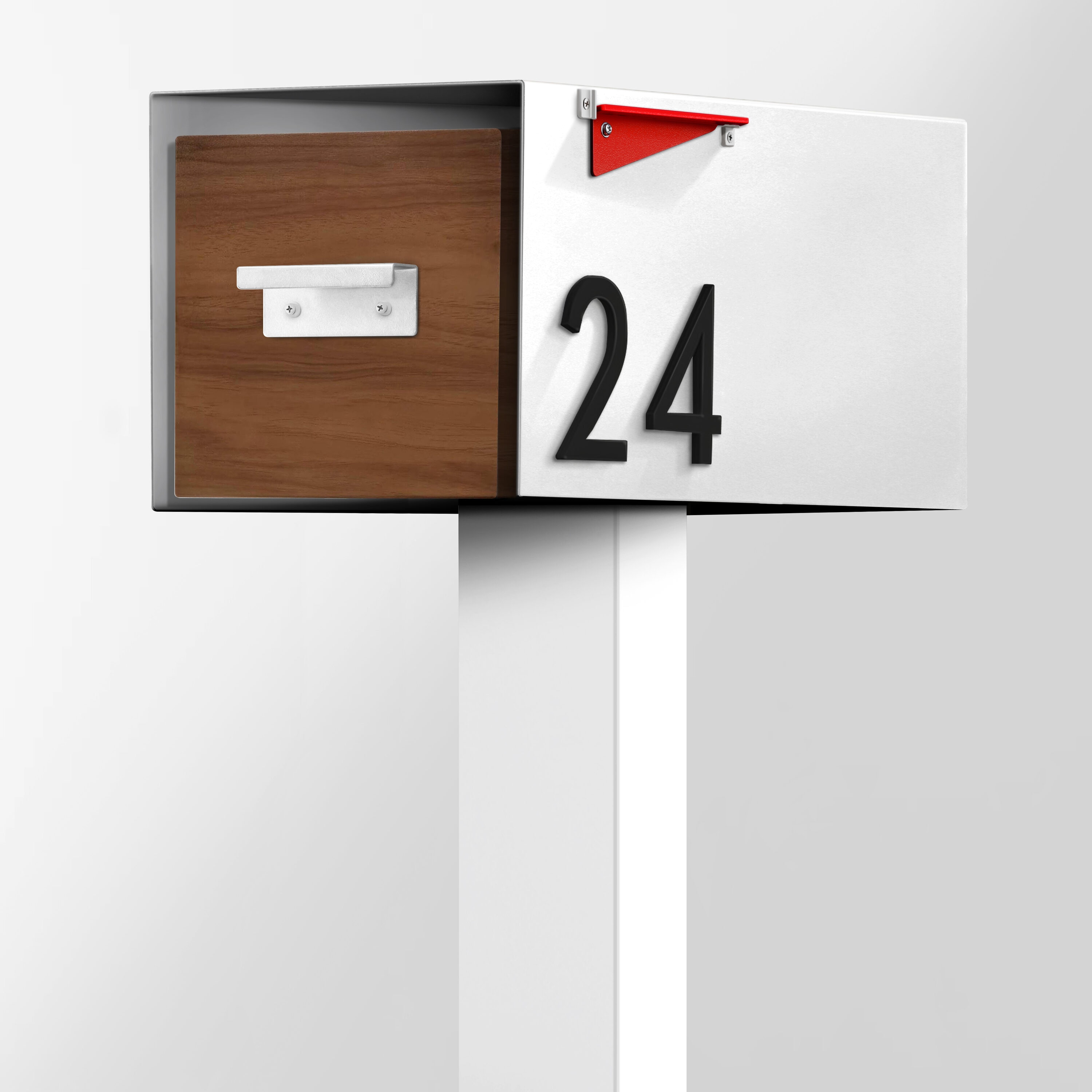 Post-Mounted Mailboxes 4 x 4 White Steel