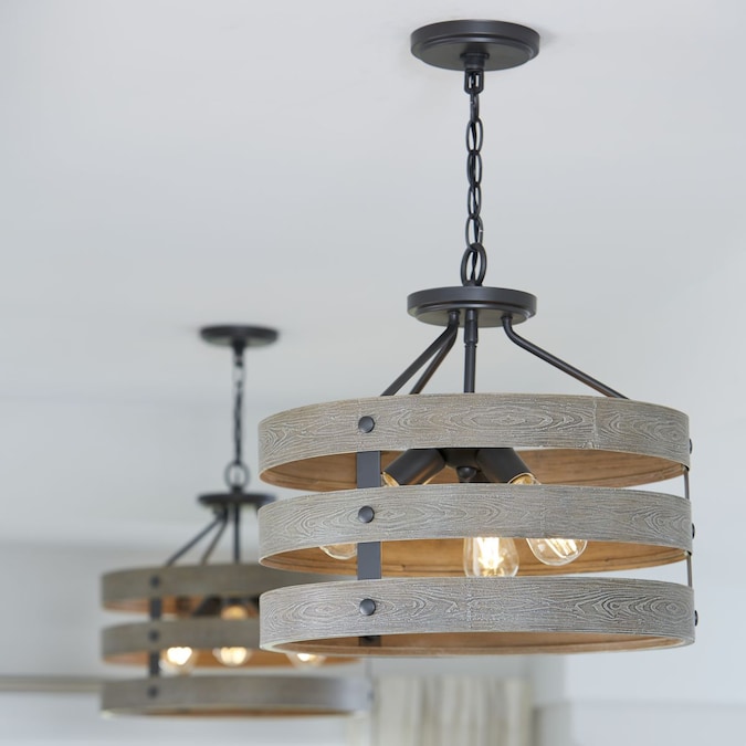 Progress Lighting Gulliver 3-Light 17-in Black Semi Flush Mount Light - Image 4