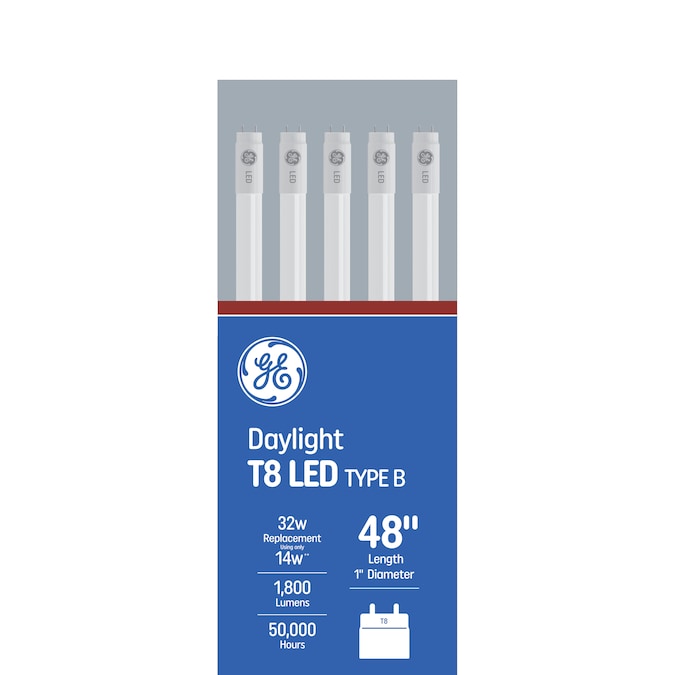 GE DLC Certified Direct Wire 32-Watt EQ T8 Daylight G13 Dimmable LED Tube Light Bulb (20-Pack)