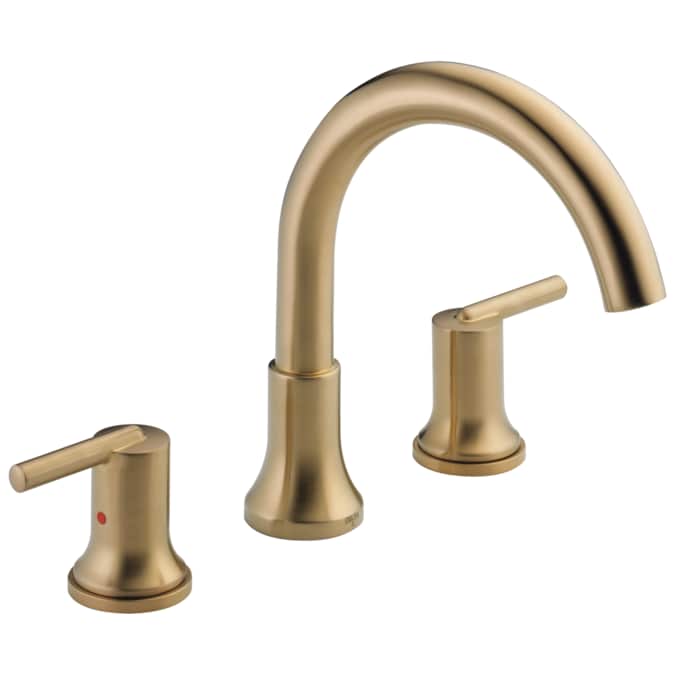 Delta Trinsic Champagne Bronze 2-handle Deck-mount Roman High-arc Bathtub Faucet