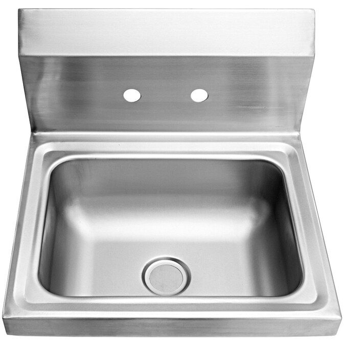 WELLFOR 15-in x 17-in 1-Basin Stainless Steel Wall Mount Utility Tub with Drain and Faucet - Image 2