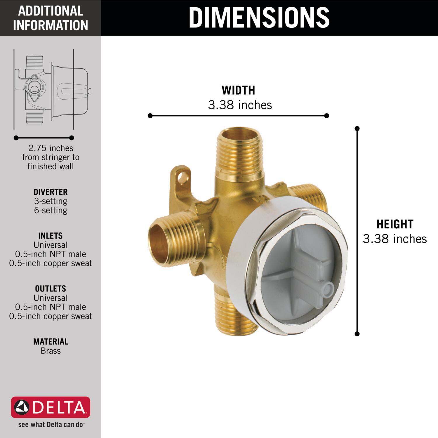 1/2-in ID Copper sweat x 1/2-in OD Copper sweat Brass Diverter valve - Image 4