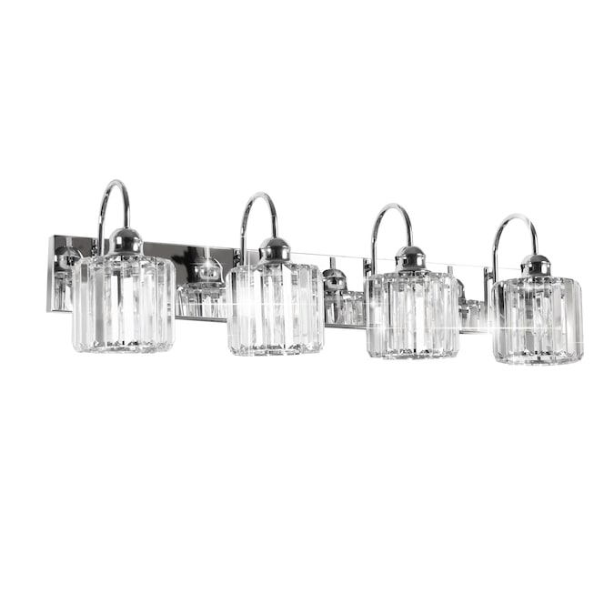 ExBrite Glam simplicity 32-in 4-Light Polished Chrome Glam Vanity Light