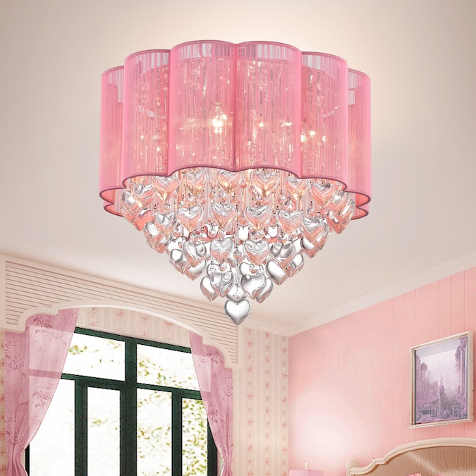 Home Accessories Inc 4-Light Pink Traditional Dry rated Chandelier