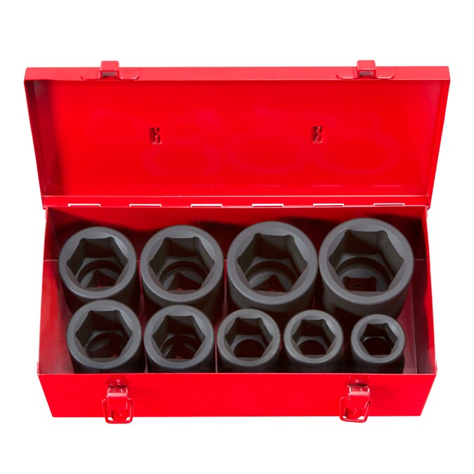 TEKTON 9-Piece Standard (SAE) 1-in Drive Set 6-point Impact Socket Set