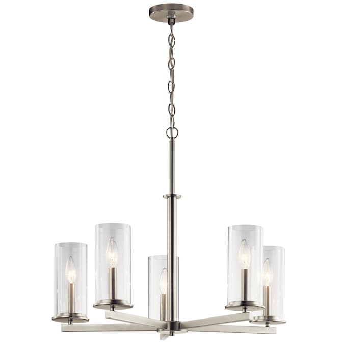 Kichler Crosby 5-Light Brushed Nickel Transitional Led; Dry rated Chandelier