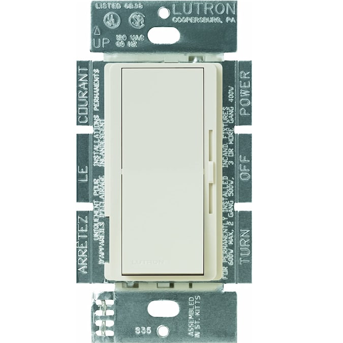 Lutron Diva ELV Single-pole Rocker Light Dimmer Switch, Light Almond