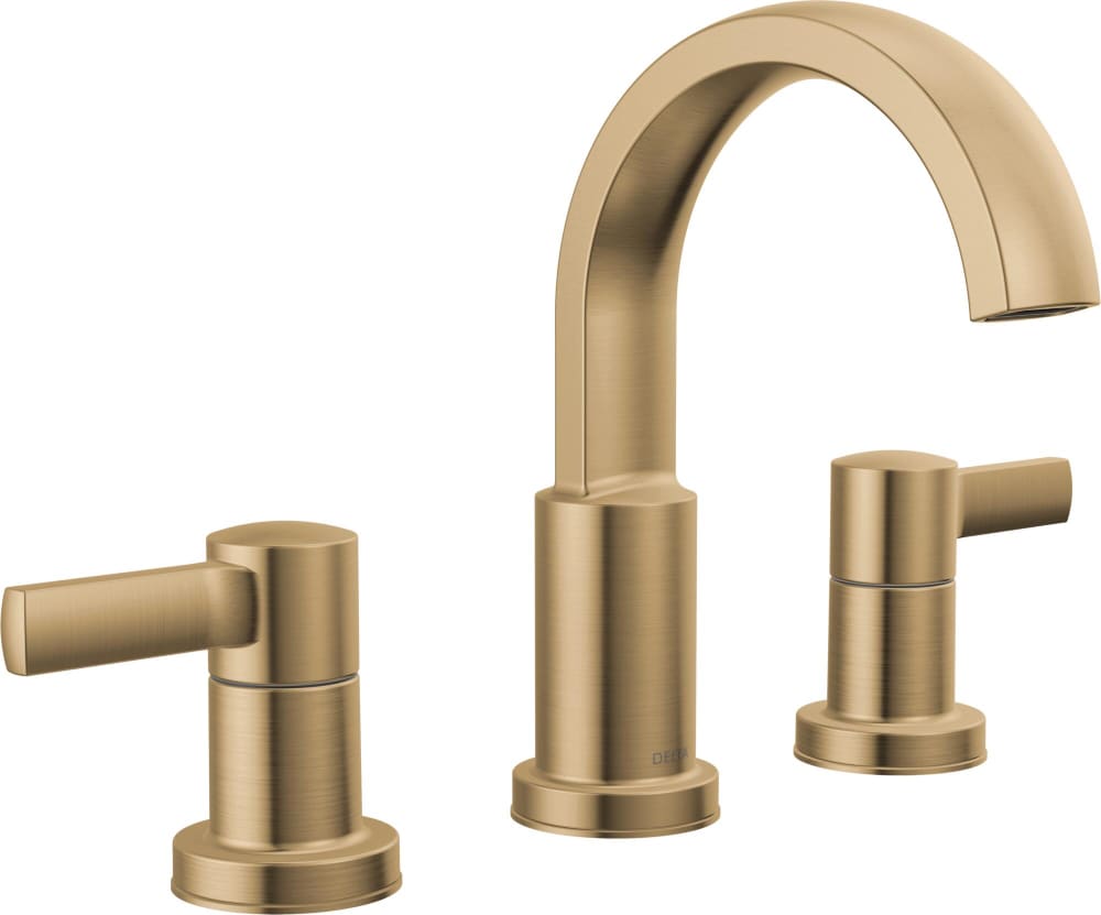 Albion Champagne Bronze Widespread 2-handle WaterSense High-arc Residential Handle Bathroom Sink Faucet with Drain