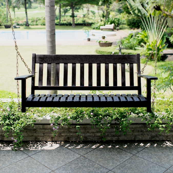 Cambridge Casual Thames 2-person Black Wood Outdoor Swing - Image 3