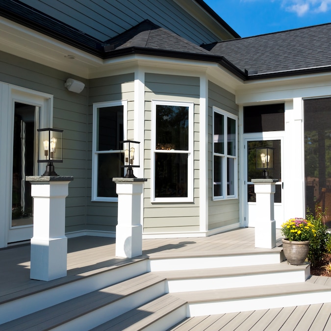 Design House Mayfield 17.75-in Black Modern/Contemporary Outdoor Light Post Lantern - Image 7