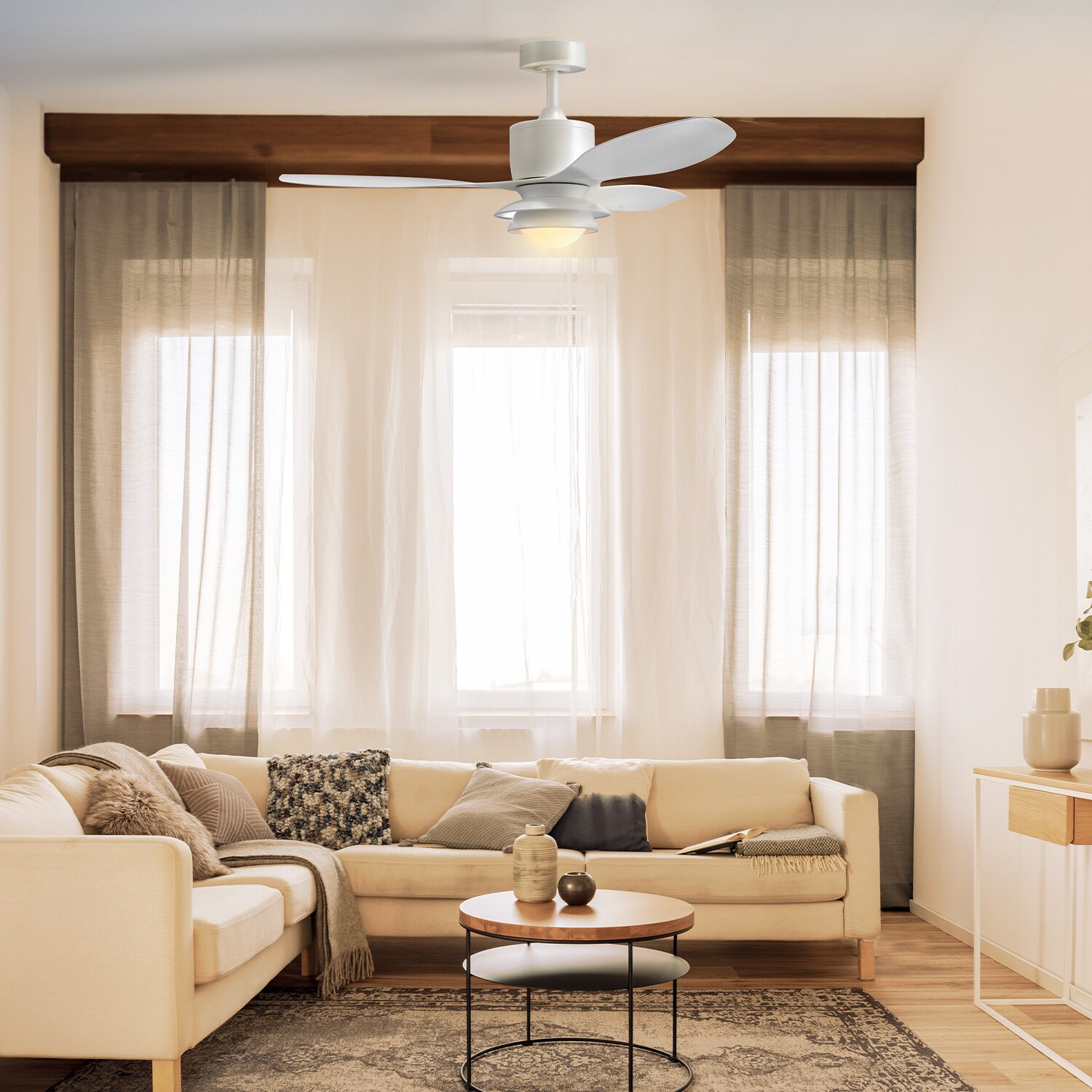 48-in Color-Changing Integrated LED Smart White with Satin Blades - Remote Included ( 3 -Blade ) - Image 4