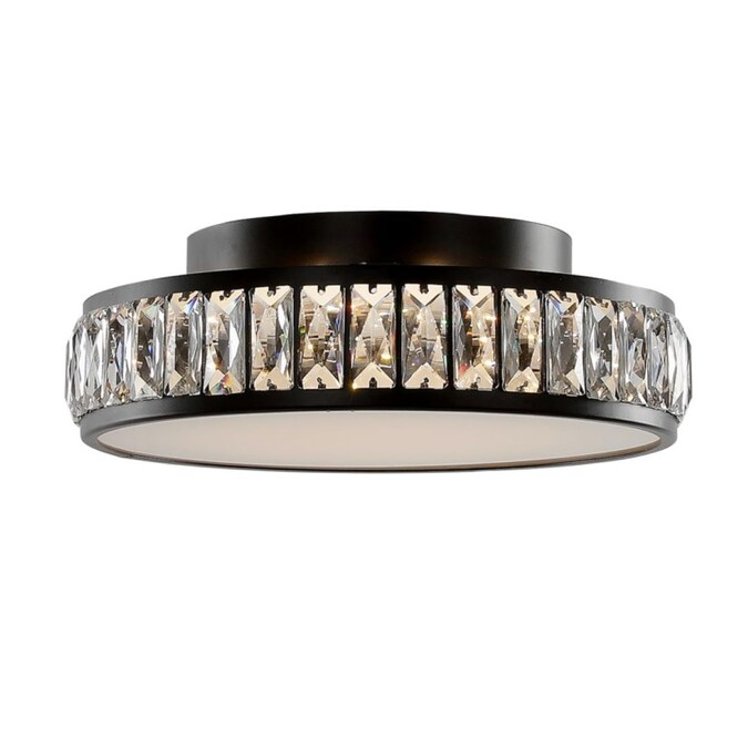 allen + roth Willow 1-Light 12.72-in Matte Bronze LED Flush Mount Light - Image 3