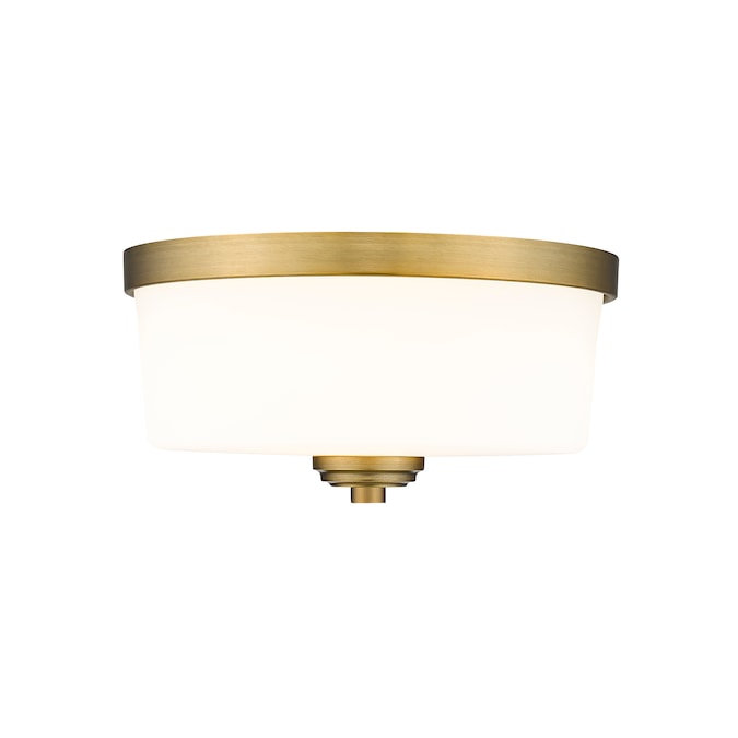 Z-Lite Arlington 2-Light 12.25-in Satin Brass Flush Mount Light - Image 2