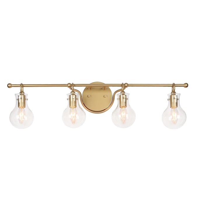 LNC Charm 29-in 4-Light Matte Gold LED Modern/Contemporary Vanity Light Bar - Image 10