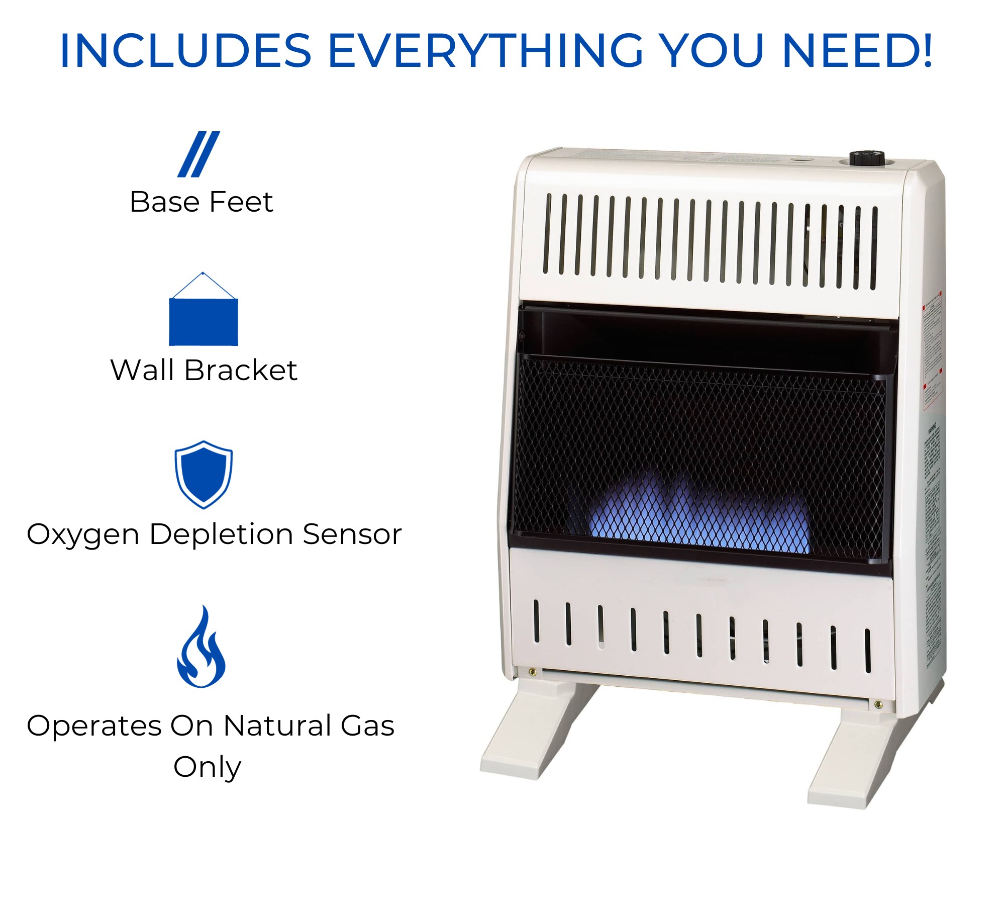 20000 -BTU Wall or floor -Mount Indoor Natural gas Vent-Free Convection Heater - Image 5