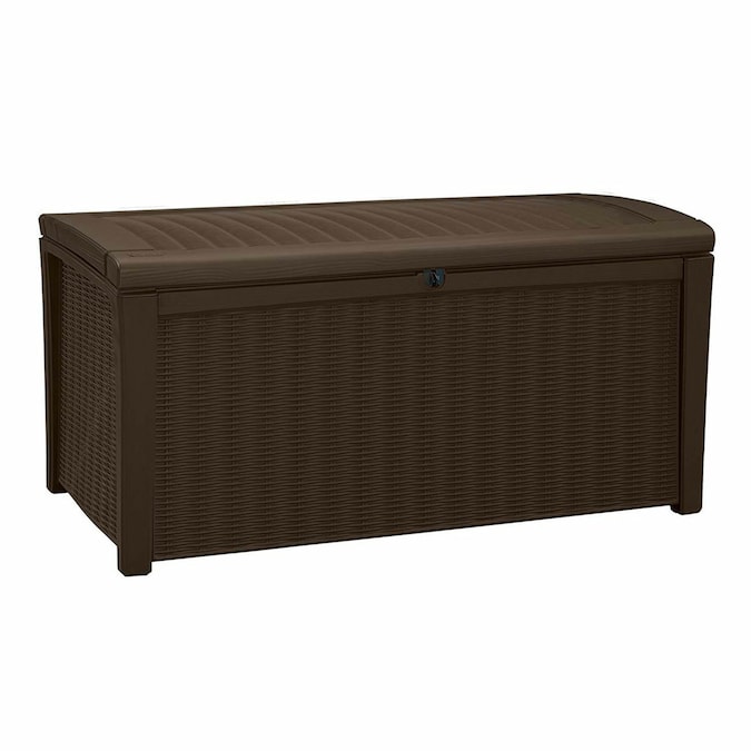 Keter 27.6-in L x 51-in 110-Gallon Brown Plastic Deck Box