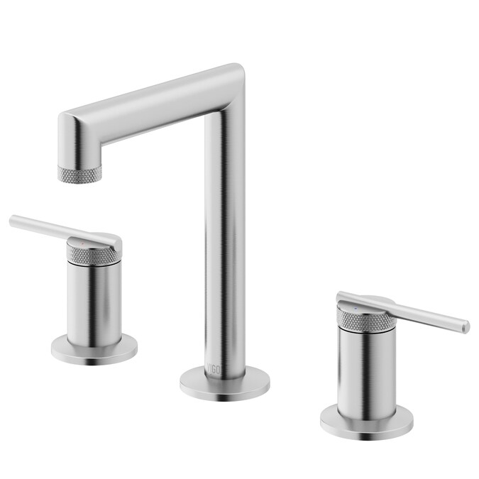 VIGO Sterling Brushed Nickel Widespread 2-Handle WaterSense Bathroom Sink Faucet