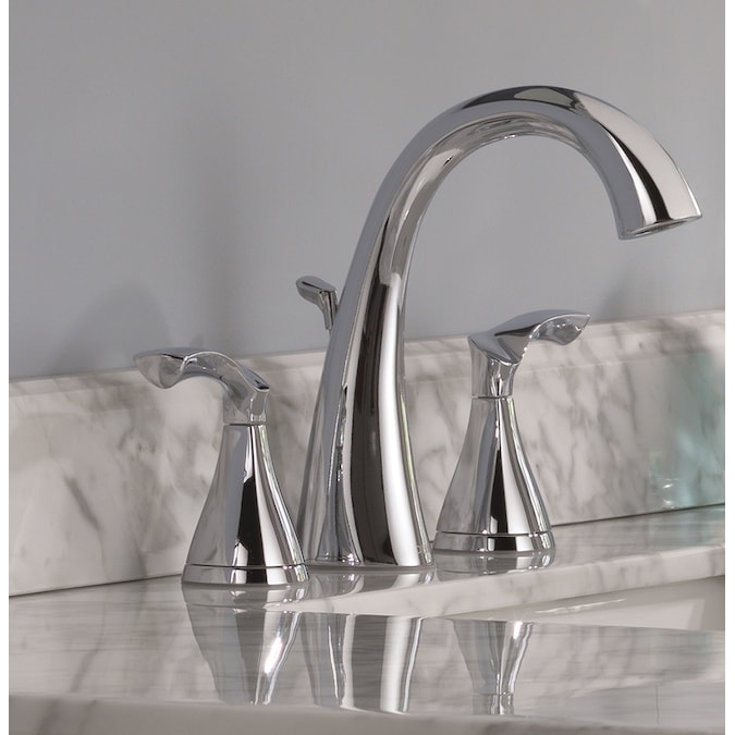 Delta Sandover Chrome Widespread 2-Handle WaterSense Bathroom Sink Faucet with Drain