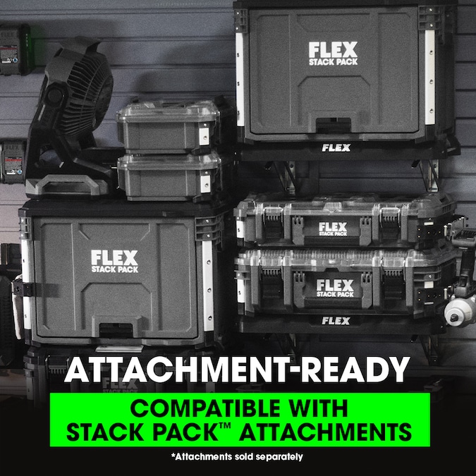 FLEX STACK PACK 15.1-in W x 16.3-in H x 22-in D Gray Polypropylene Tool Box - Image 3