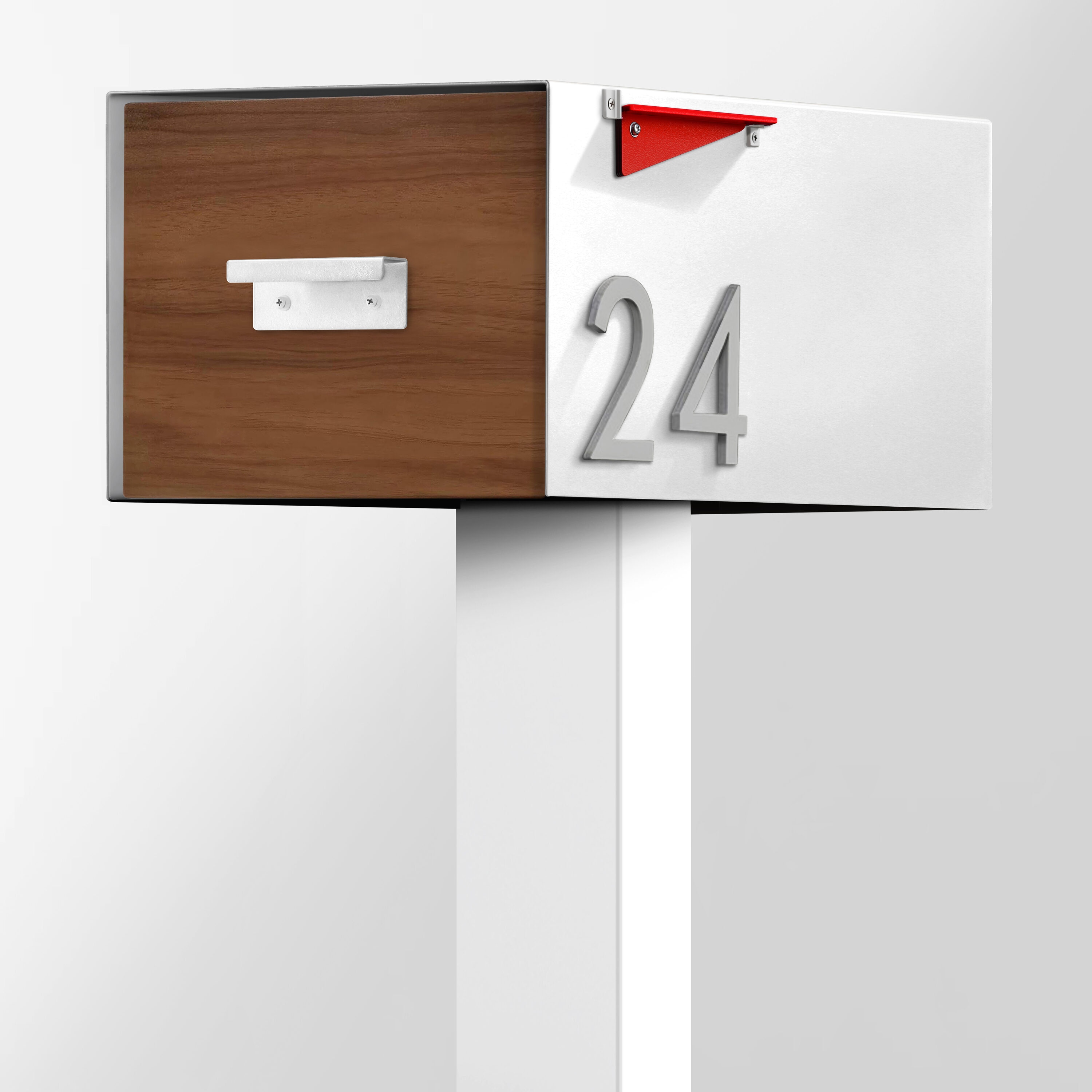Post-Mounted Mailboxes 4 x 4 White Steel - Image 3