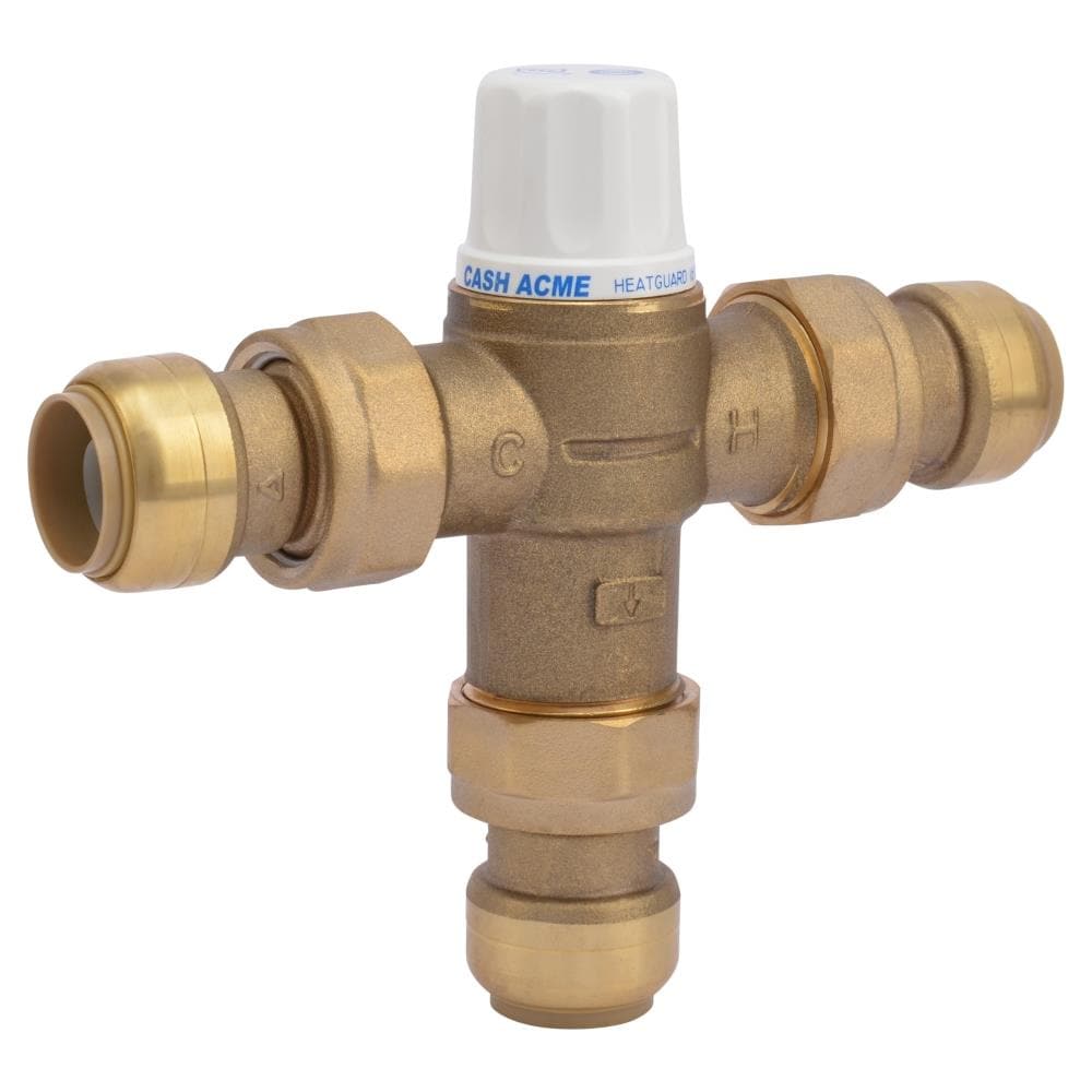 3/4-in ID Push-to-connect x 3/4-in OD Push-to-connect Brass Thermostatic mixing valve