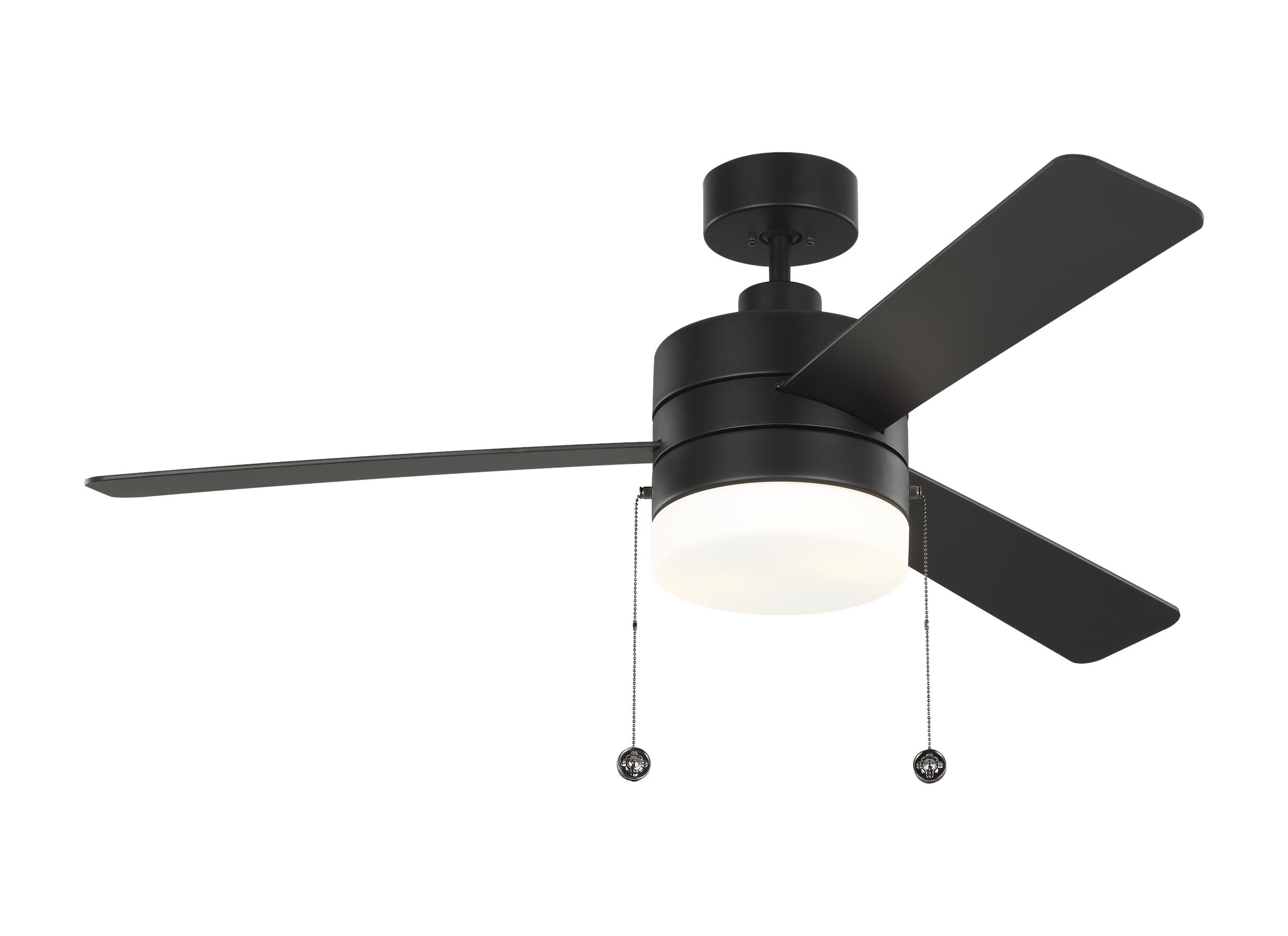 Syrus 52-in Midnight Black with Midnight Black Blades Ceiling Fan With Light ( 3 -Blade )