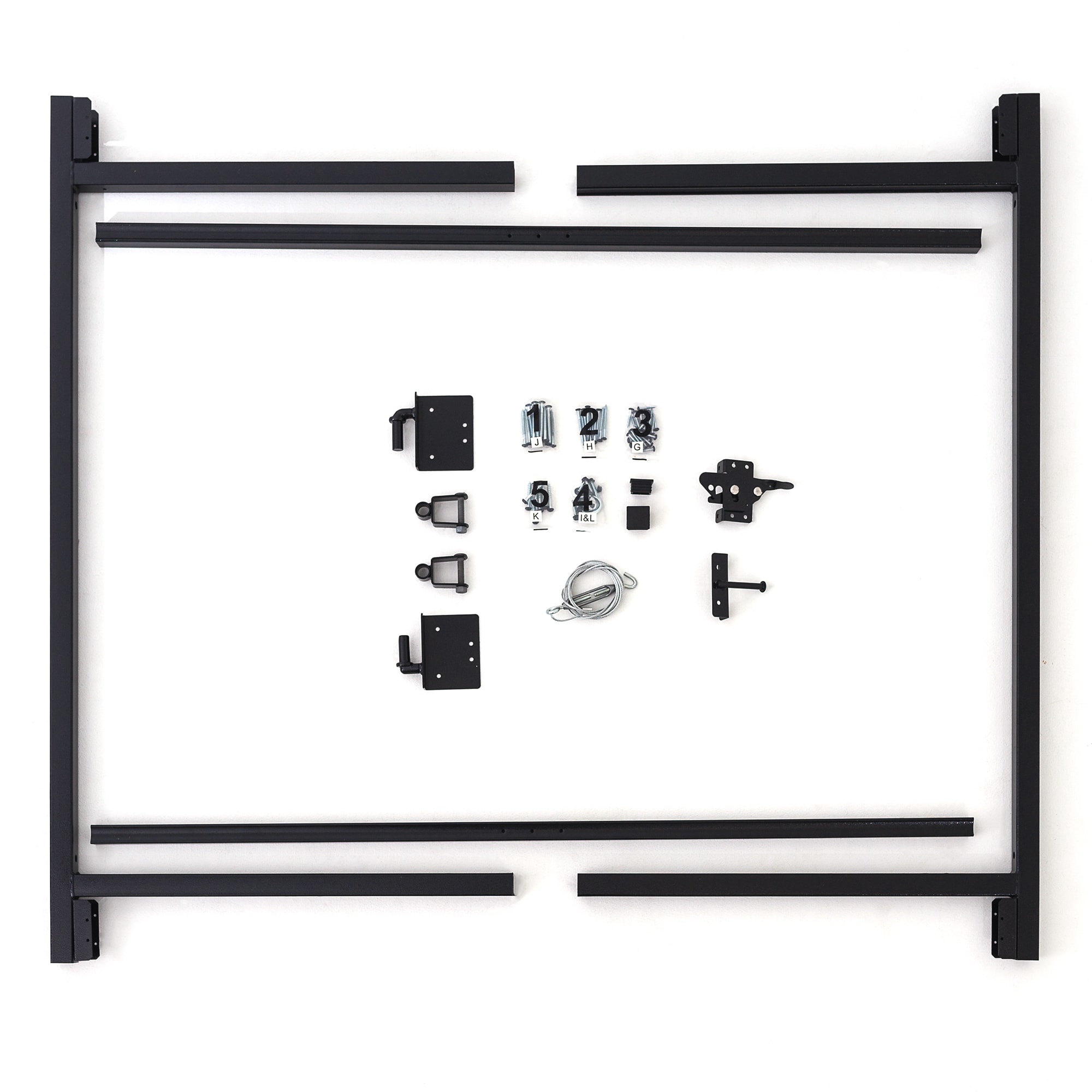 Original Series 2-Rail Adjustable 96-in Black Gate kit