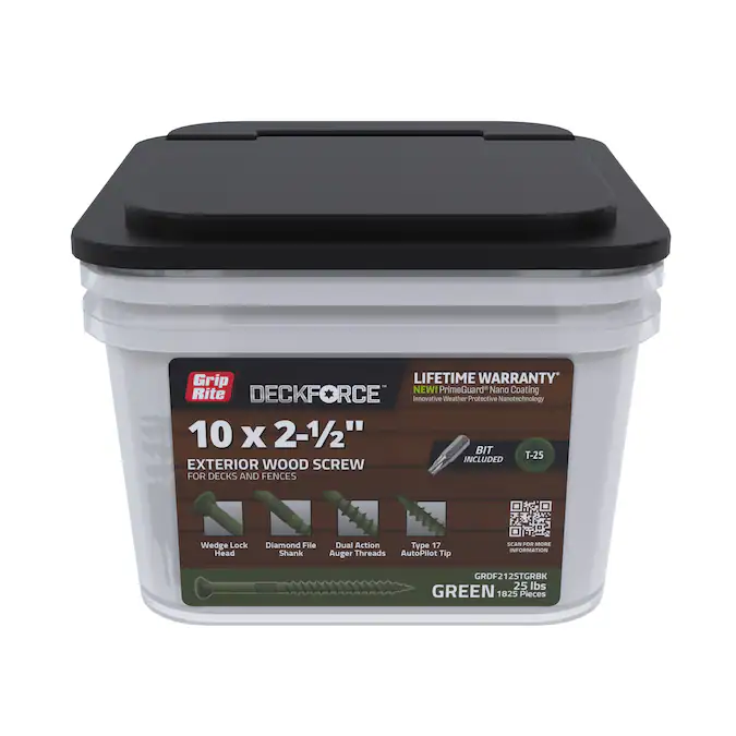 DeckForce by Grip Rite #10 x 2-1/2-in Wood To Wood Deck Screws (1825-Per Box)