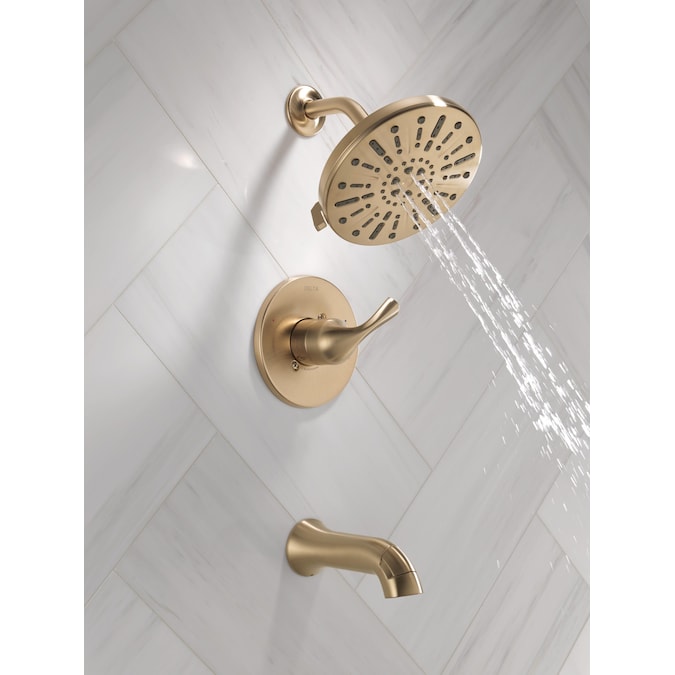 Delta Eldren Champagne Bronze 1-handle Multi-function Round Bathtub and Shower Faucet - Image 2
