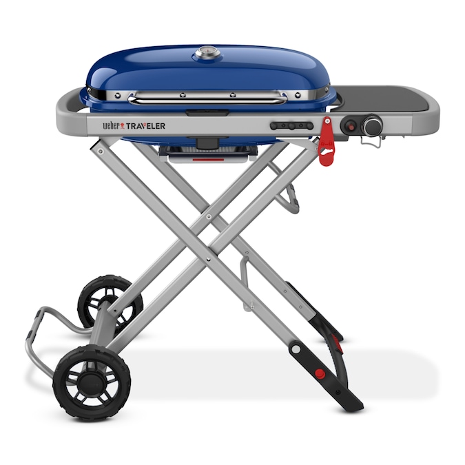 Weber Traveler 320-Sq in Blue Portable Liquid Propane Grill