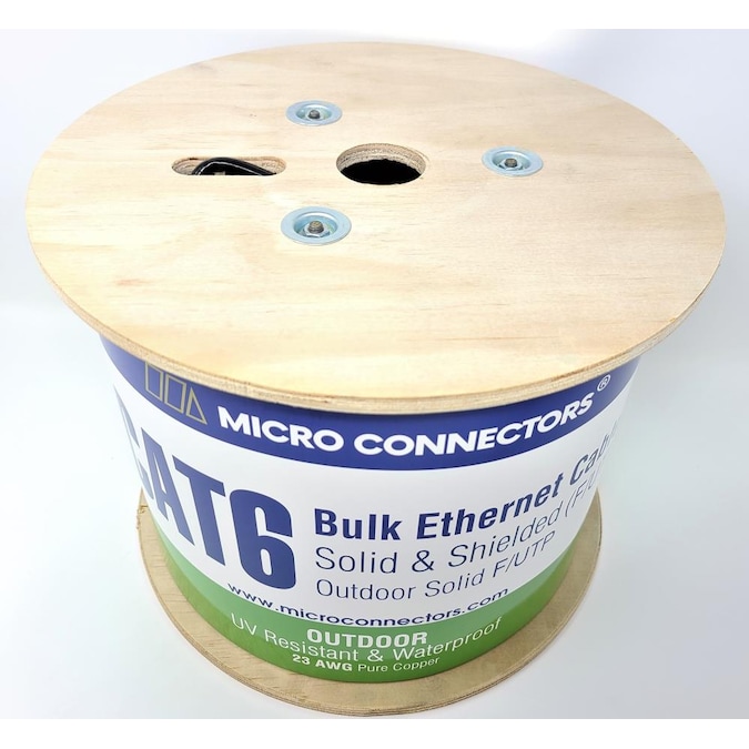 Micro Connectors Bulk 500-ft 23 Cat 6 4 Communications Multipurpose Blue Data Cable Spool - Image 4