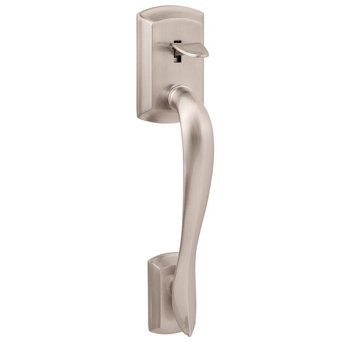 Kwikset Signature Series Avalon Satin Nickel Entry Door Handleset with Tustin Lever