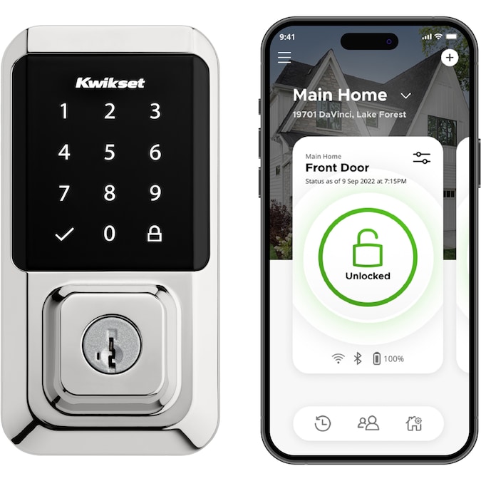 Kwikset Halo Keyless Entry Polished Chrome Smart Lock Electronic Deadbolt with Wifi Smartkey Touchscreen Keypad