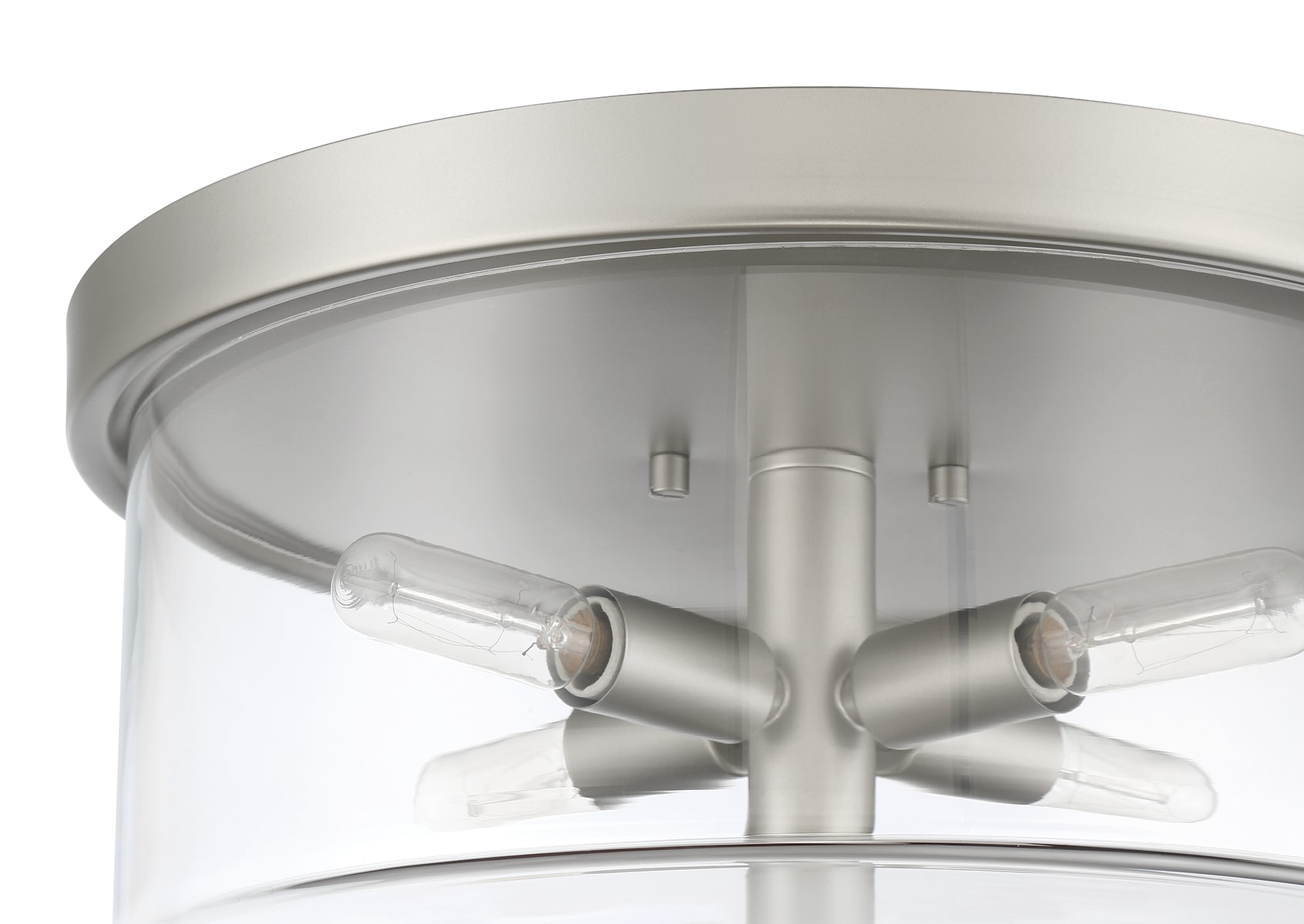 Hailie 4 -Light 15-in Satin Nickel Flush Mount Light - Image 5