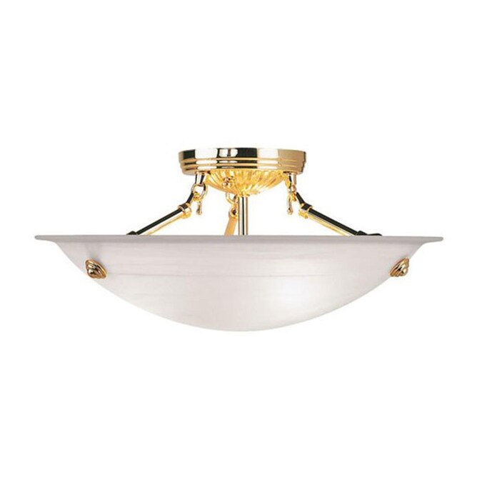 Livex Lighting Oasis 3-Light Polished Brass Semi mount light